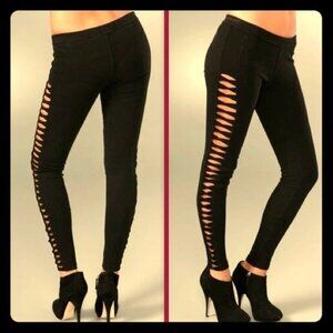 CITIZENS OF HUMANITY BLACK SLASH LEGGINGS